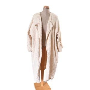 Black Crane Coat in Cream - Size Small Pre-Owned